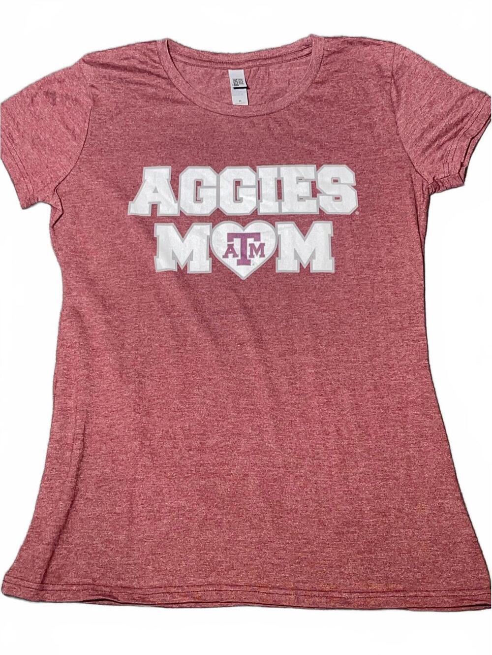 Texas A&M Aggies Mom Heart Heathered T-Shirt by Instant Message - Medium
